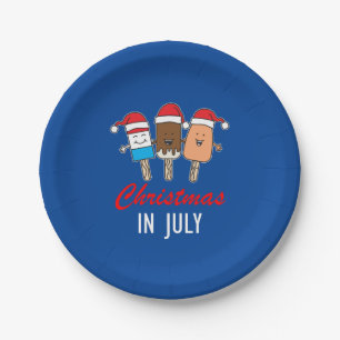 Christmas In July Sweet Treat Red White Plates