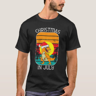 Christmas In July T Funny T Rex Summer Vacation Be T-Shirt