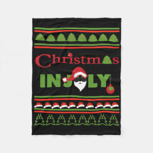 Christmas In July T Shirt. Christmas In July Ugly Fleece Blanket