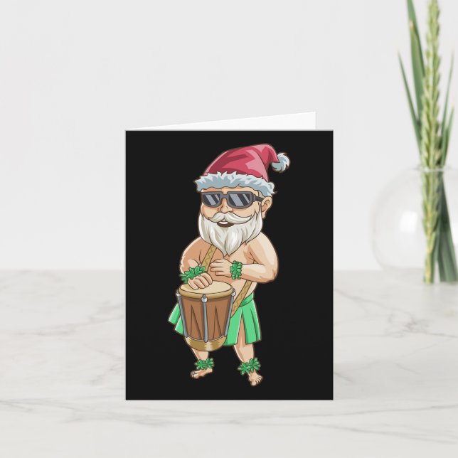 Christmas In July T Shirt Funny Santa Hawaiian Sum Card (Front)