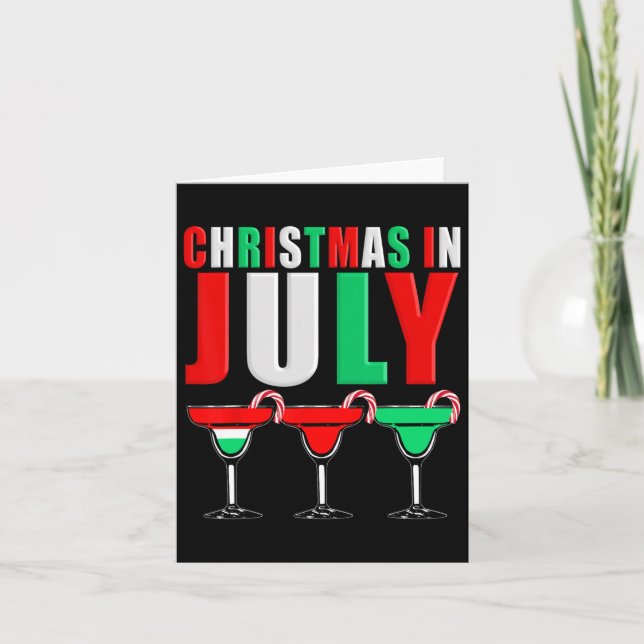 Christmas In July Tail Mixed Drinks Drinking  Card (Front)