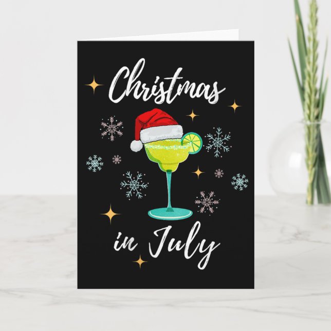 Christmas In July Tail Santa Hat Summer Women Men  Card (Front)