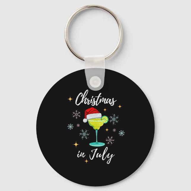 Christmas In July Tail Santa Hat Summer Women Men  Key Ring (Front)