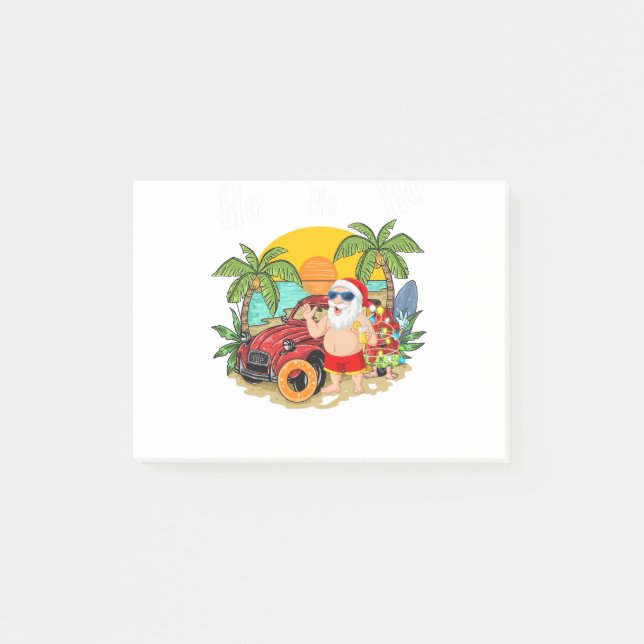 Christmas In July Tee Funny Santa Summer Beach Post-it Notes (Front)