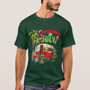 Christmas in July TFunny Santa Summer Camping T-Shirt