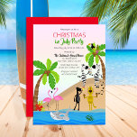 Christmas in July Tropical Beach Party  Invitation<br><div class="desc">Celebrate Christmas in July in tropical style with this beach scene colourful party design.  This crowd is really a bunch of animals!  Composite design by Holiday Hearts Designs.</div>