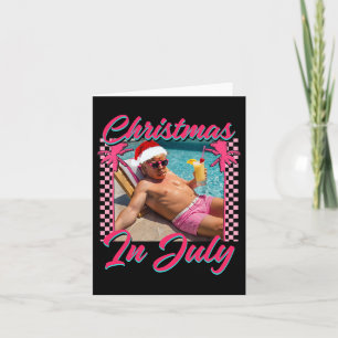 Christmas In July Trump Funny Chillin Santa Hawai Card