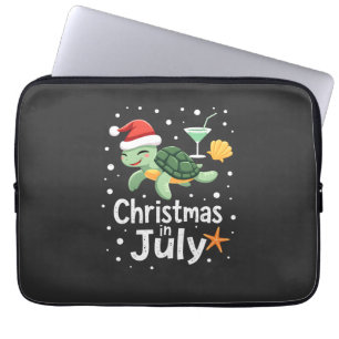 Christmas In July Turtle Summer Xmas Tortoise Wome Laptop Sleeve