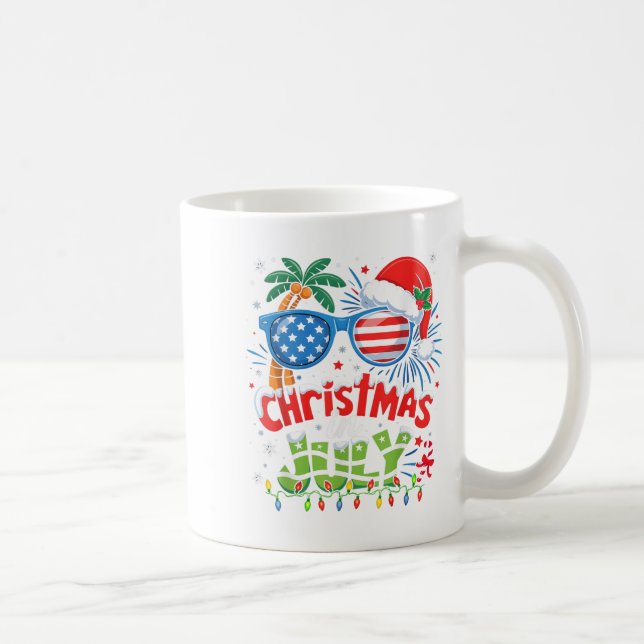 Christmas In July Usa Flag Summer Beach Hawaii San Coffee Mug (Right)