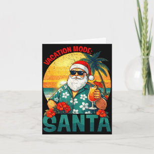 Christmas in july vacation mode santa hawaii beach card