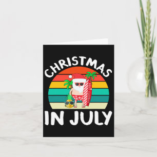 Christmas In July Vintage Santa Hawaiian Surfing S Card