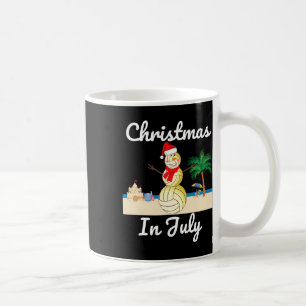 Christmas In July Volleybyll Snowman Santa Hat Sca Coffee Mug