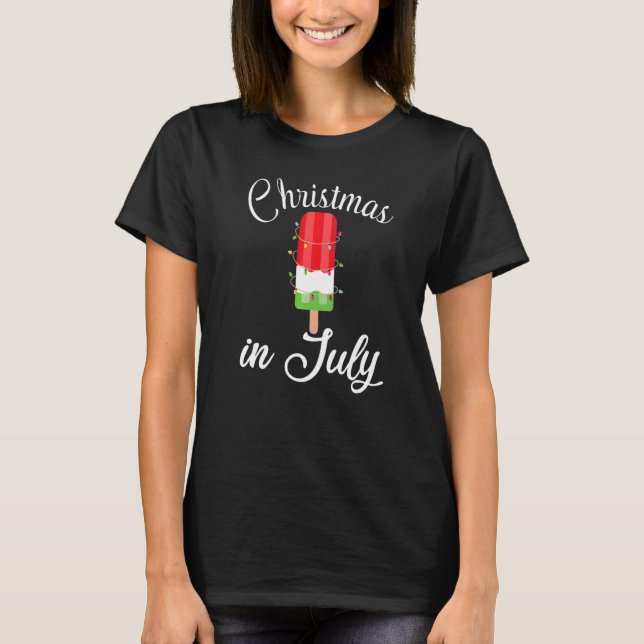 Christmas In July Water Melon Ice Cream Popsicle X T-Shirt (Front)