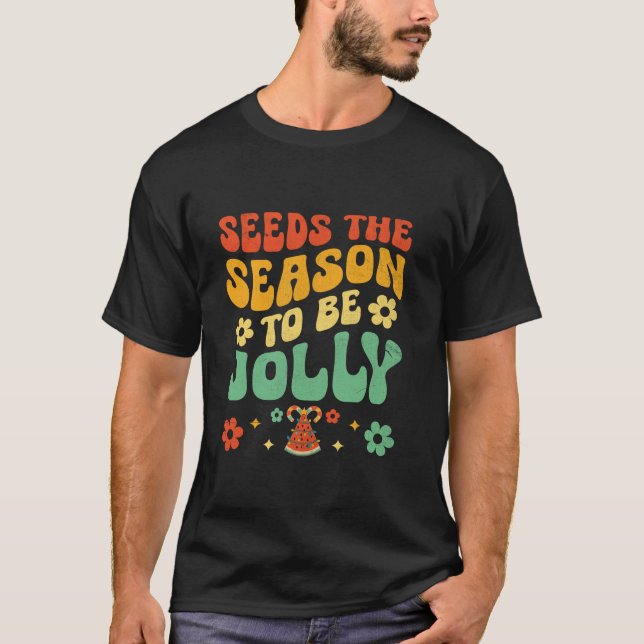 Christmas in July Watermelon Christmas Tree Light  T-Shirt (Front)