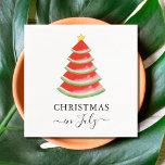 Christmas in July Watermelon Napkin<br><div class="desc">These Christmas in July Paper Napkins are decorated with a red watercolor watermelon Christmas tree.
Easily customisable.
Original Watercolor © Michele Davies.</div>