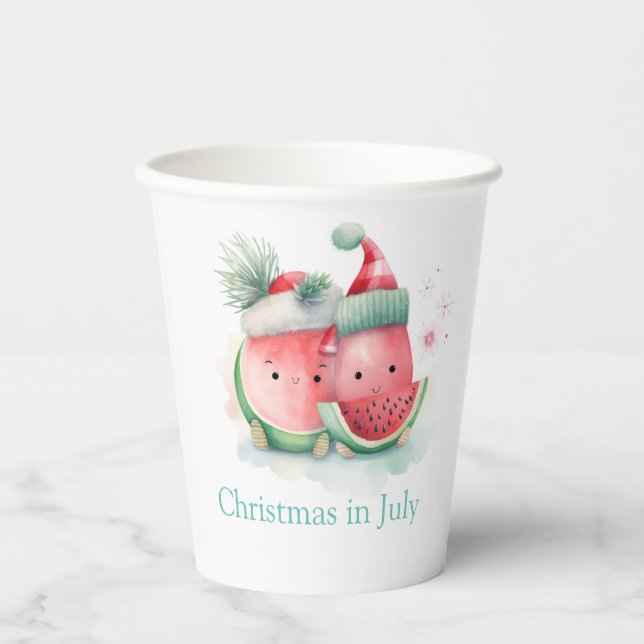 Christmas in July watermelon  Paper Cups (Front)