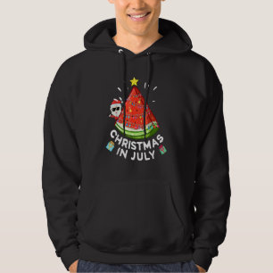 Christmas In July Watermelon Santa Summer Vacatio Hoodie