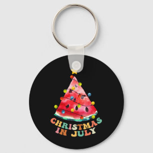 Christmas In July Watermelon Shirt Funny Summer Va Key Ring