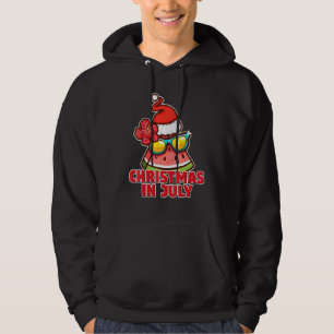 Christmas In July Watermelon Summer Beach Santa Su Hoodie