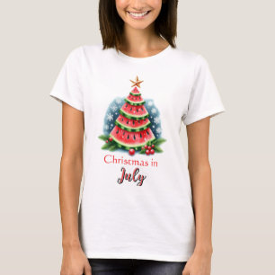 Christmas in July Watermelon Tree Festive  T-Shirt