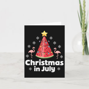 Christmas In July Watermelon Tree Funny Flamingo X Card