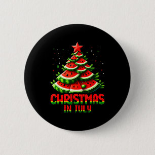 Christmas In July Watermelon Tree Summer Mens Wome 6 Cm Round Badge
