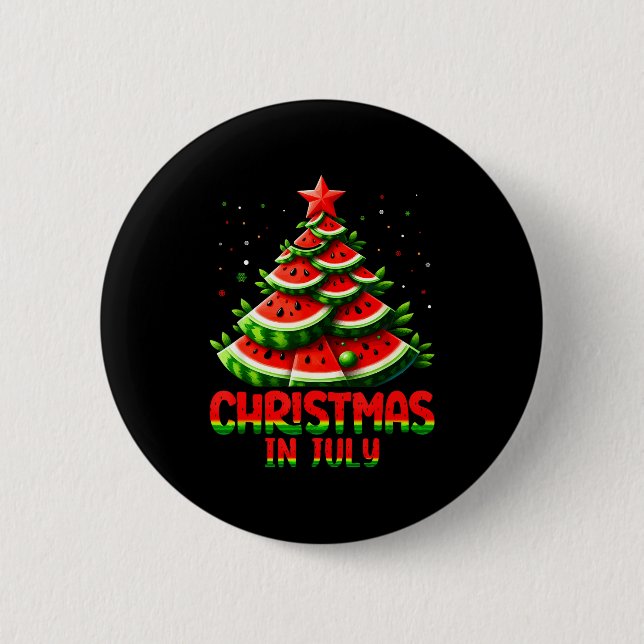 Christmas In July Watermelon Tree Summer Mens Wome 6 Cm Round Badge (Front)