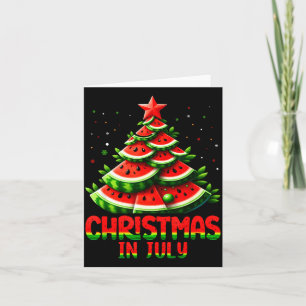 Christmas In July Watermelon Tree Summer Mens Wome Card