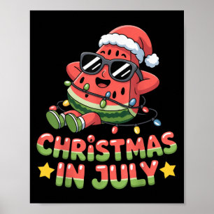 Christmas In July Watermelon Tree Summer Mens Wome Poster