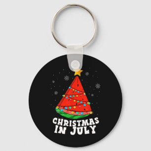 Christmas In July Watermelon Tree Summer Vacation Key Ring