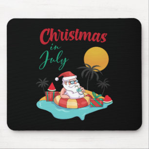 Christmas In July Watermelon Xmas Palm Summer Men  Mouse Mat