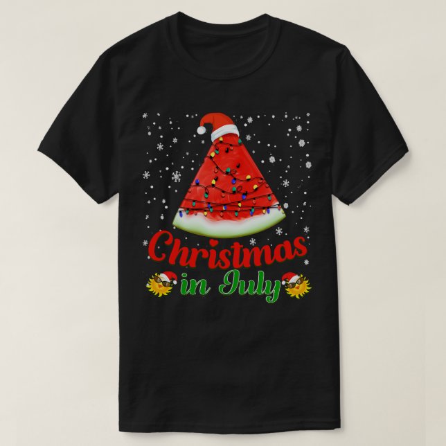 Christmas In July Watermelon Xmas Summer 1 T-Shirt (Design Front)