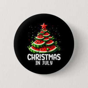 Christmas In July Watermelon Xmas Tree Mens Womens 6 Cm Round Badge