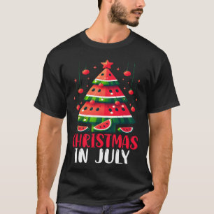 Christmas In July Watermelon Xmas Tree Mens Womens T-Shirt