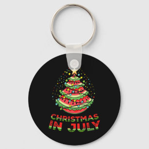 Christmas In July Watermelon Xmas Tree Summer  Key Ring