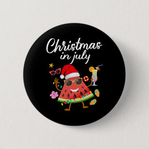Christmas In July Watermelon Xmas Tree Summer Men 6 Cm Round Badge