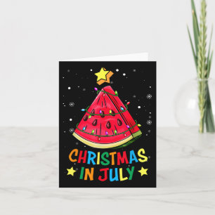 Christmas In July Watermelon Xmas Tree Summer Men Card