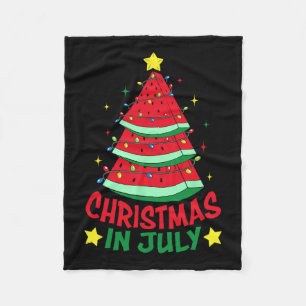 Christmas In July Watermelon Xmas Tree Summer Men Fleece Blanket