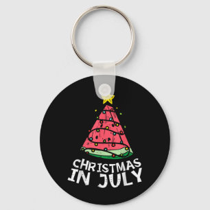 Christmas in July Watermelon Xmas Tree Summer Men Key Ring