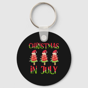 Christmas In July Watermelon Xmas Tree Summer Men Key Ring