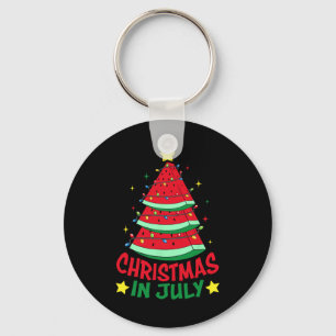 Christmas In July Watermelon Xmas Tree Summer Men Key Ring