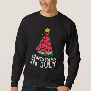 Christmas In July Watermelon Xmas Tree Summer Men Sweatshirt
