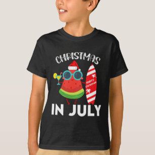 Christmas In July Watermelon Xmas Tree Summer T-Shirt