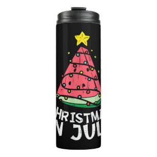 Christmas In July Watermelon Xmas Tree Summer Thermal Tumbler