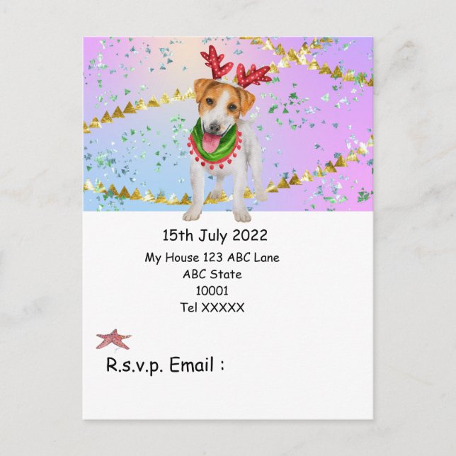 Christmas in July with Dog Santa Claus Postcard (Front)