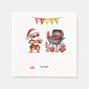 Christmas in July with SANTA CLAUS Barbecue Party Napkin