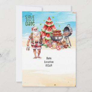 Christmas in July with SANTA CLAUS Beachy Invitation