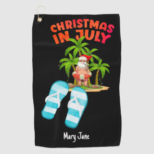 Christmas in July with Santa Claus Golf Towel