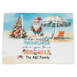 Christmas in July with SANTA CLAUS Large Gift Bag