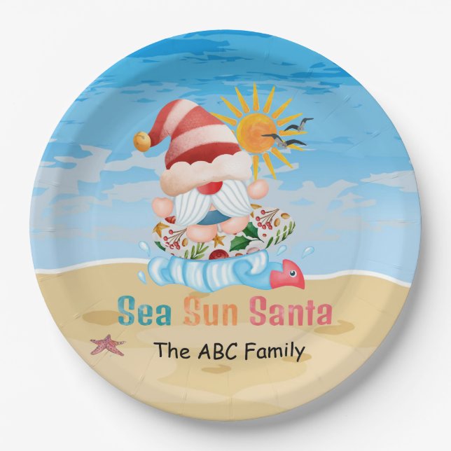 Christmas in July with SANTA CLAUS   Paper Plate (Front)